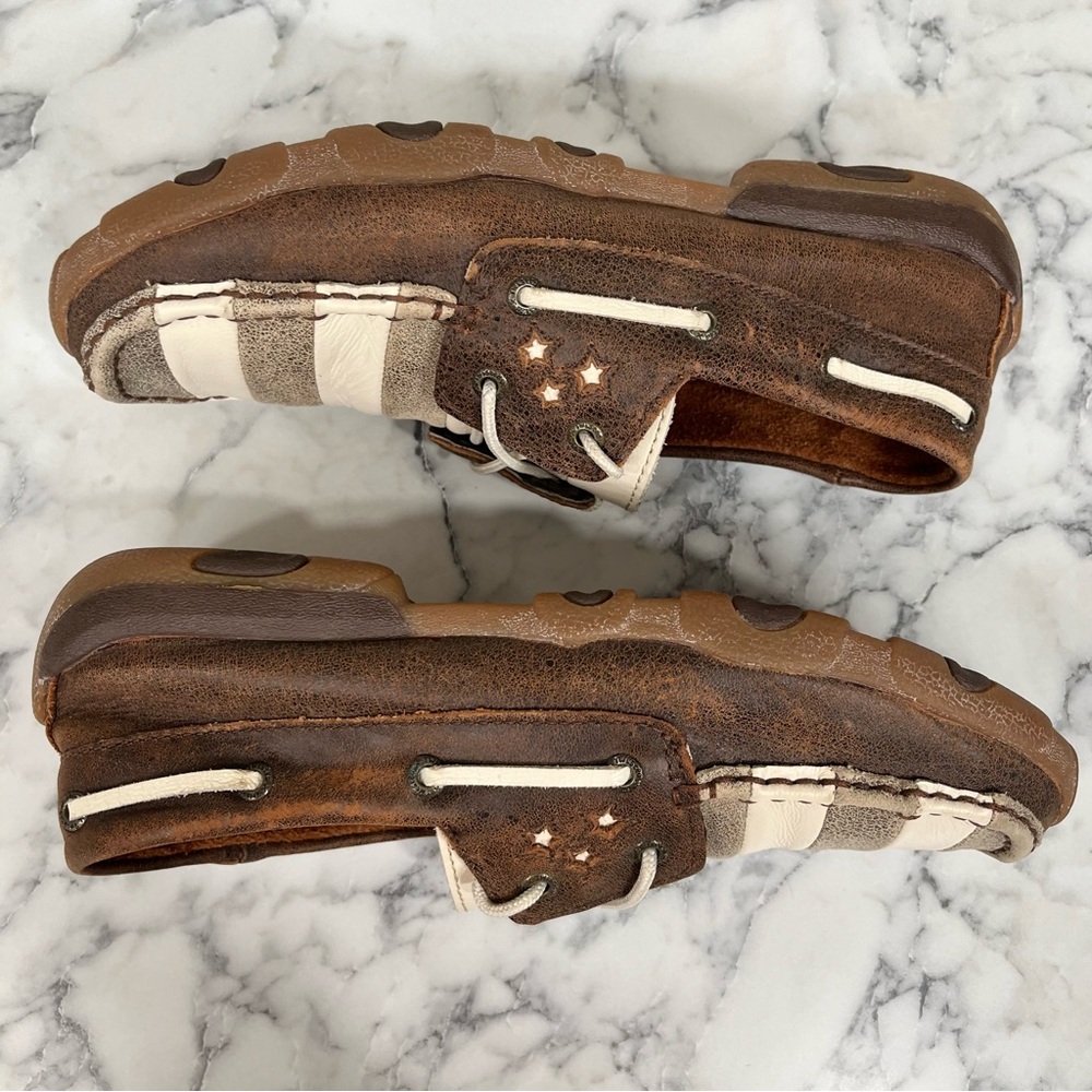 Twisted X Brown and Cream Women's Moccasins - Picture 9 of 12